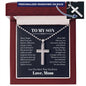To My Son From Mom Necklace Cross Gift Personalized Cross Necklace