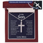 To My Son: Elegant Cross Necklace Gift from Mom – Perfect for Graduation, a Heartfelt and Stylish Keepsake for Boys