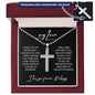 To My Man Personalized Cross Necklace Gift For Him, Gift For Husband, Jewelry Gift for Men, Boyfriend Birthday, Anniversary Necklace For Men