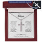 To My Man Personalized Cross Ball Chain Necklace• Birthday Gift • Valentine's Day Gift • Christmas Gift • Anniversary Necklace