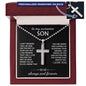 To My Son Personalized Cross Necklace, Birthday Gift Necklace For Son, Gift From Dad, Mom, Graduation Gift Necklace For Son, Birthday Gift Cross Necklace