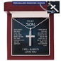 To My Son, Son Gifts, Birthday Gifts For Son, Cross Necklace, From Mom to Son, Christmas Birthday Gift for Him, Son Necklace Gift For Her Jewelry Message Card