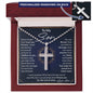 To My Son From Mother Father, Personalized Cross Necklace, Perfect Birthday or Christmas Gift for Him