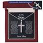 To My Son From Mom, Personalized Cross Necklace, Ball Chain Necklace