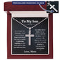To My Son From Mom, Son Gifts From Mom, Mother and Son Necklace, Birthday Gift For My Son Graduation Christmas Faith Cross Ball Chain Necklace Present