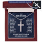 Necklaces Gifts for Son in Law, Personalized Cross Necklace for Son in Law, Fathers Day Christmas Jewelry for Son in Law