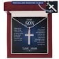 To My Son , Son Gifts from Mom , Mother and Son Necklace, Birthday Gift For My Son Graduation Personalized Cross Necklace