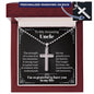 Personalized Cross Necklace for Uncle, Birthday Gifts for Uncle, Personalized Cross Necklace, Appreciation Necklace from Nephew or Niece