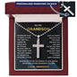 Personalized Cross Necklace for Grandson from Grandma, Grandson's Birthday Gift
