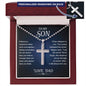 To My Son Personalized Cross Necklace From Dad, With Message Card And Gift Box, Necklaces For Birthday, Anniversary, Christmas Necklace