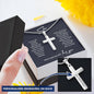 Son Personalized Cross Necklace Gift Set From Mom Dad, gift for son, message necklace for men, birthday gift for him, graduation gift