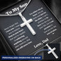 To My Son From Dad, Son Gifts From Dad, Father and Son Necklace, Birthday Gift For My Son Graduation Christmas Faith Cross Necklace Present