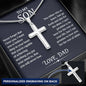 To My Son Personalized Cross Necklace From Dad, Son Gift From Dad, Father And Son Necklace, Christmas Birthday Graduation Jewelry For Son