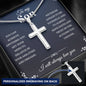 To My Son Cross Necklace Card