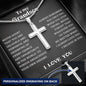 To My Grandson Cross Necklace From Grandparents, Nana And Grandson Gifts, Fathers Day Valentines Christmas Birthday Gifts for Grandson, To My Grandson Necklace From Grandfather With Message Card and Gift Box.