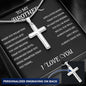 To My Brother Personalized Cross Necklace, Sentimental Gifts for Brother Birthday Gift For Brother from Sister Mens Necklaces Gold Silver Chain Christmas Gift for Brother