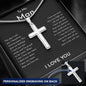 To My Man Personalized Cross Necklace, I Love You