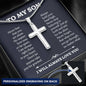 To My Son Personalized Cross Necklace, Son Gifts from Mom or Dad, Mother Father Son Necklace