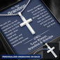 To Our Grandson Gift from Grandma and Grandpa, To Our Grandson Necklace, Personalized Cross Necklace