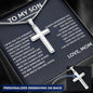 To My Son" Cross Jewelry Necklace from Mother - A Heartfelt Gift for Birthday or Graduation, Symbolizing Love, Strength, and Wisdom