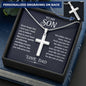 To My Son Personalized Cross Necklace From Dad, Son Gift From Dad, Father And Son Necklace, Christmas Birthday Graduation Jewelry For Son