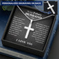 To My Future Husband Personalized Cross Necklace, Jewelry Gift for Him from Future Wife, Wedding Day Gift For Fiancé, Necklace With Meaningful Message Card & Gift Box