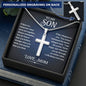 To My Son Personalized Cross Necklace From Mom, With Message Card And Gift Box, Necklaces For Birthday, Anniversary, Christmas Gift