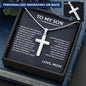 To My Son" Cross Jewelry Necklace from Mother - A Heartfelt Gift for Birthday or Graduation, Symbolizing Love, Strength, and Wisdom