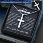 To My Husband - The perfect anniversary or birthday gift: an engraved men's cross necklace, symbolizing love, strength, and faith