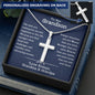 To Our Grandson Gift from Grandma and Grandpa, To Our Grandson Necklace, Personalized Cross Necklace