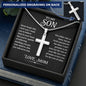 To My Son Cross Personalized Cross Necklace From Mom, Son Gifts From Mom, Mother And Son Necklace, Christmas Birthday Gift For My Son Faith Cross Necklace, Cross Necklaces Gifts For Men