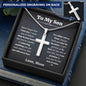 To My Son From Mom, Son Gifts From Mom, Mother and Son Necklace, Birthday Gift For My Son Graduation Christmas Faith Cross Necklace Present