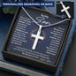 To My Son Personalized Cross Necklace, Engrave Necklace Gift, Gift For Son From Mom Dad , Birthday Graduation Christmas Jewelry From Mother
