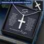 Son Personalized Cross Necklace Gift Set From Mom Dad, gift for son, message necklace for men, birthday gift for him, graduation gift