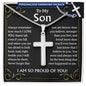 To My son Gift  Personalized Cross  Necklace, Birthday Gift Necklace For Son, Gift From Dad, Mom, Graduation Gift Necklace For Son, Birthday Gift Cross Necklace