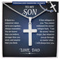 To My Son Personalized Cross Necklace From Dad, With Message Card And Gift Box, Necklaces For Birthday, Anniversary, Christmas Gift