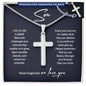 Son Personalized Cross Necklace Gift Set From Mom Dad, gift for son, message necklace for men, birthday gift for him, graduation gift
