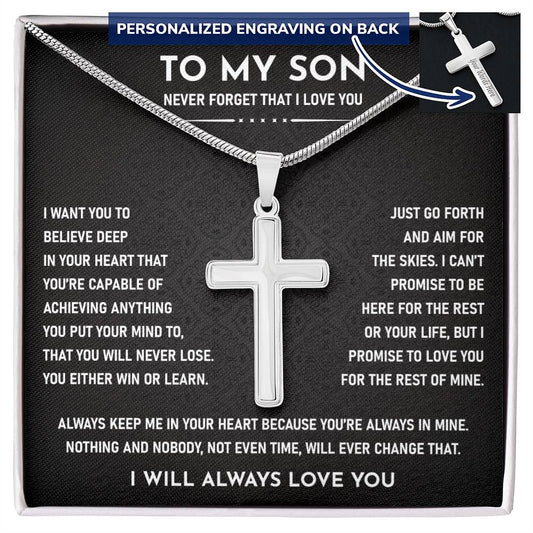 To My Son Necklace Card