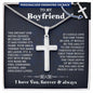 To My Boyfriend Personalized Cross Necklace, Gift For Boyfriend, Boyfriend Christmas Gift, Birthday Gift, Anniversary Gift For Him