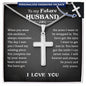 To My Future Husband Personalized Cross Necklace, Jewelry Gift for Him from Future Wife, Wedding Day Gift For Fiancé, Necklace With Meaningful Message Card & Gift Box