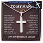 To My Man Cross Necklace