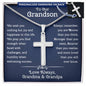 To Our Grandson Gift from Grandma and Grandpa, To Our Grandson Necklace, Personalized Cross Necklace