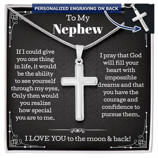 To My Nephew Graduation Gift, Study Beginner Necklace, Communion Necklace, Special Gift, Grandchild Jewelry, Birthday Gift, Dainty Necklace, Elegant Necklace, Modern Necklace For Nephew