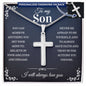 To My Son Cross Necklace Card