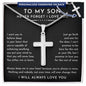 To My Son cross necklace