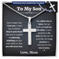 To My Son From Mom, Son Gifts From Mom, Mother and Son Necklace, Birthday Gift For My Son Graduation Christmas Faith Cross Necklace Present