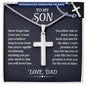 To My Son Personalized Cross Necklace From Dad, Son Gift From Dad, Father And Son Necklace, Christmas Birthday Graduation Jewelry For Son