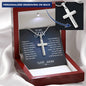 To My Son Personalized Cross Necklace From Mom, With Message Card And Gift Box, Necklaces For Birthday, Anniversary, Christmas Gift