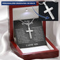 To My Grandson Cross Necklace From Grandparents, Nana And Grandson Gifts, Fathers Day Valentines Christmas Birthday Gifts for Grandson, To My Grandson Necklace From Grandfather With Message Card and Gift Box.