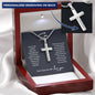 Son Personalized Cross Necklace Gift Set From Mom Dad, gift for son, message necklace for men, birthday gift for him, graduation gift